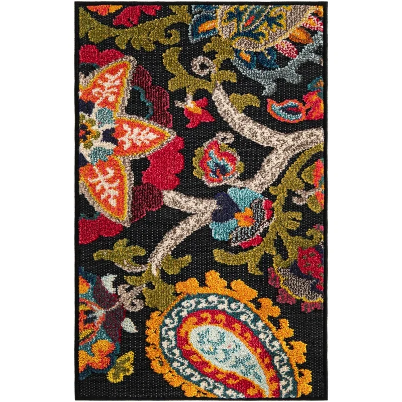 marroqui exterior floral en negro multicolor