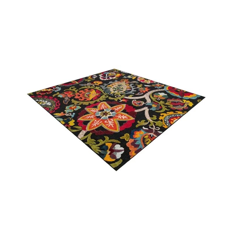 marroqui exterior floral en negro multicolor