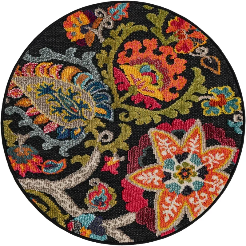 marroqui exterior floral en negro multicolor