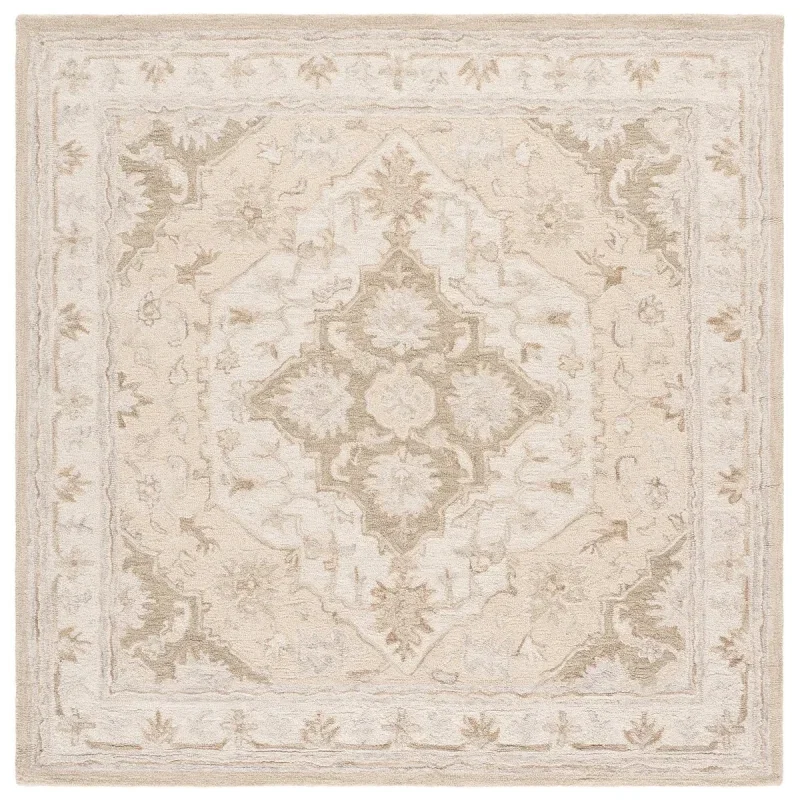 Tapete Metropolis Medallón en Beige con Marfil