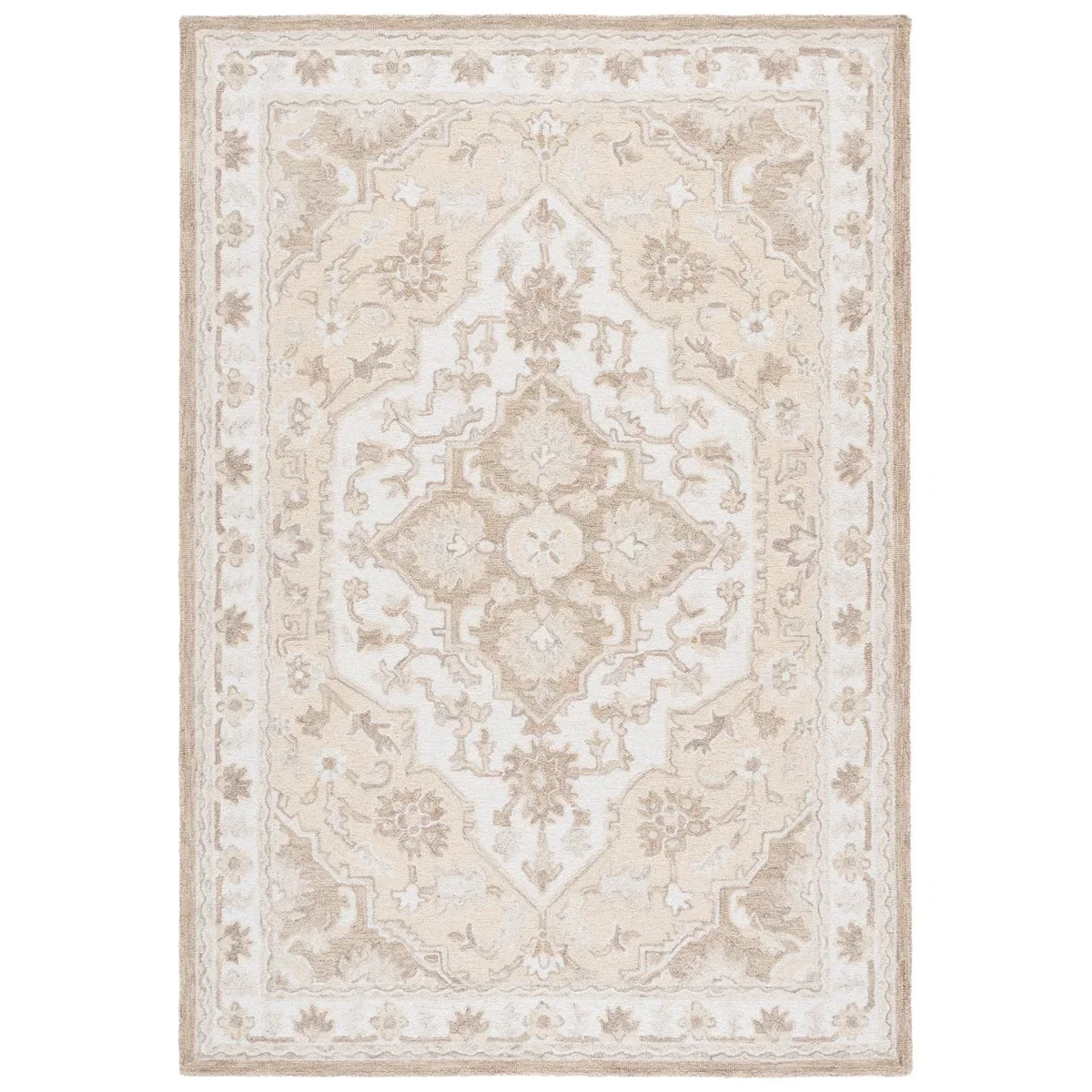 Tapete Metropolis Medallón en Beige con Marfil
