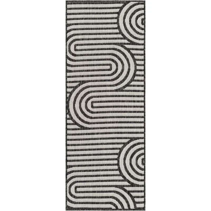 moderno exterior blanco y negro de curvas entrelazadas