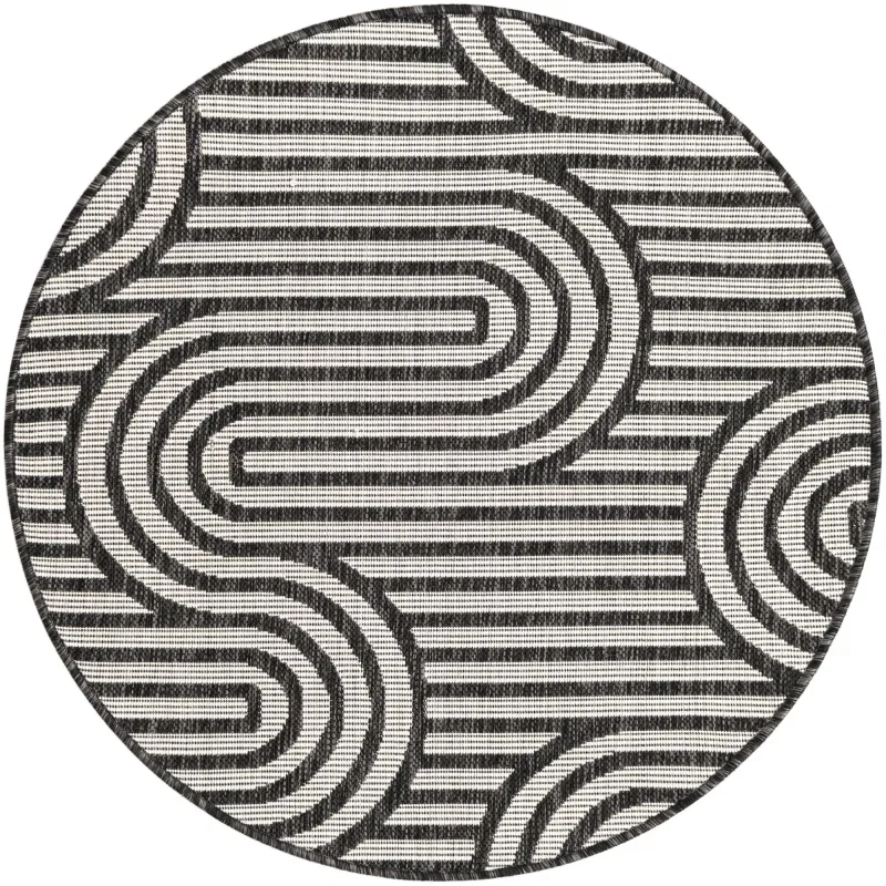 moderno exterior blanco y negro de curvas entrelazadas