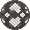Tapete Moderno Exterior Blanco y Negro de Mosaicos
