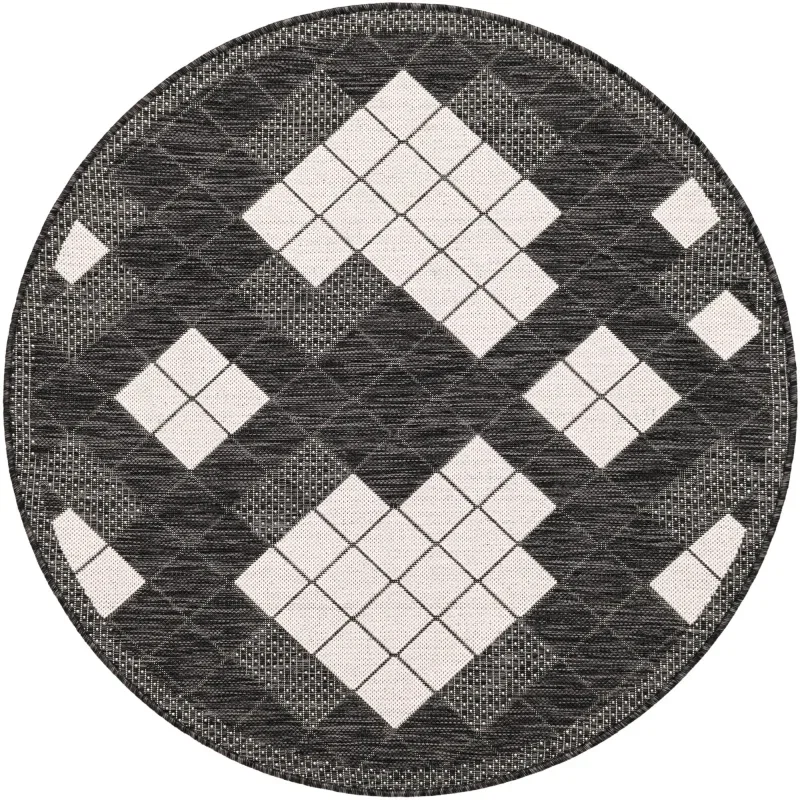 Tapete Moderno Exterior Blanco y Negro de Mosaicos