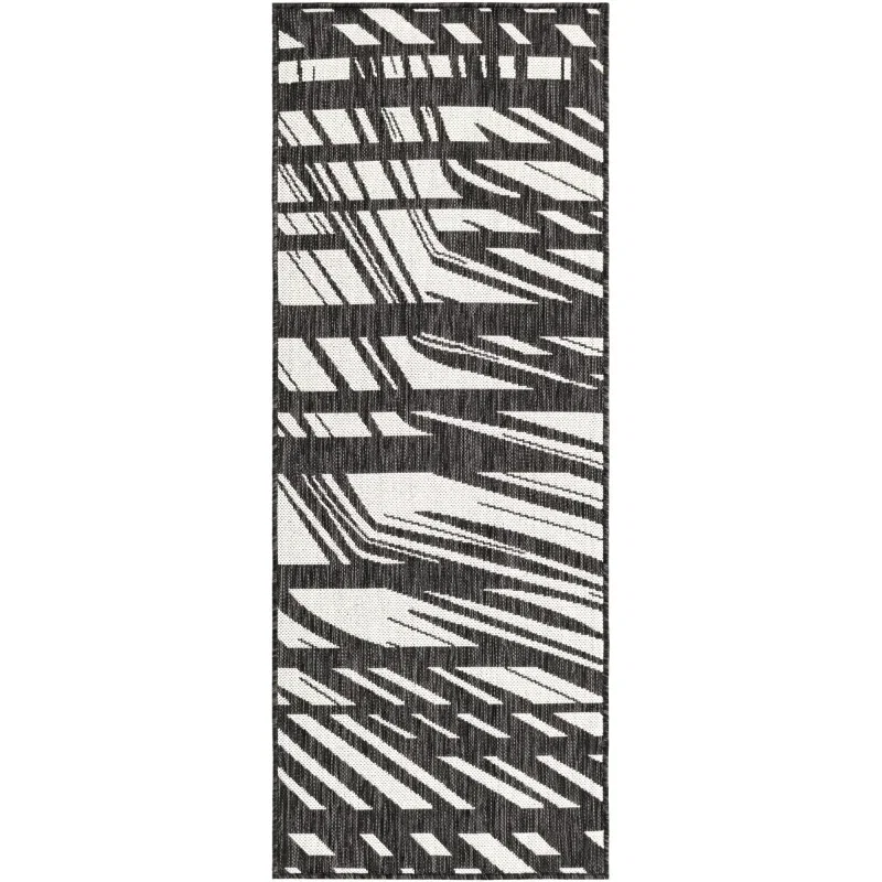 moderno exterior negro y blanco de rayas entrelazadas