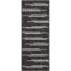 Tapete Moderno Exterior Negro y Blanco de Rayas Grupales
