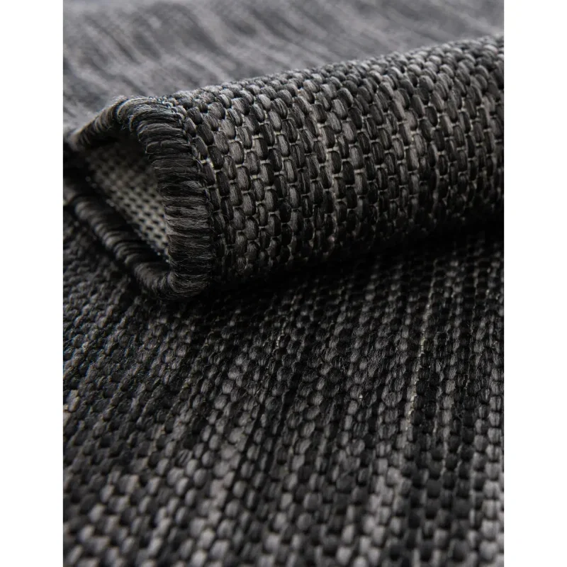 Tapete Moderno Exterior Negro y Blanco de Rayas Grupales