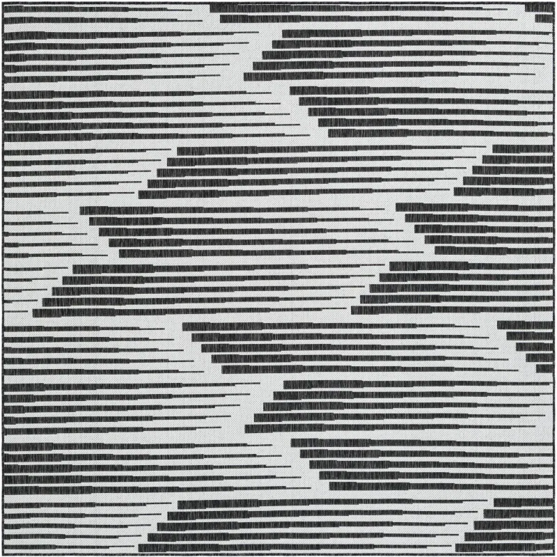 Tapete Moderno Exterior Negro y Blanco en Movimiento