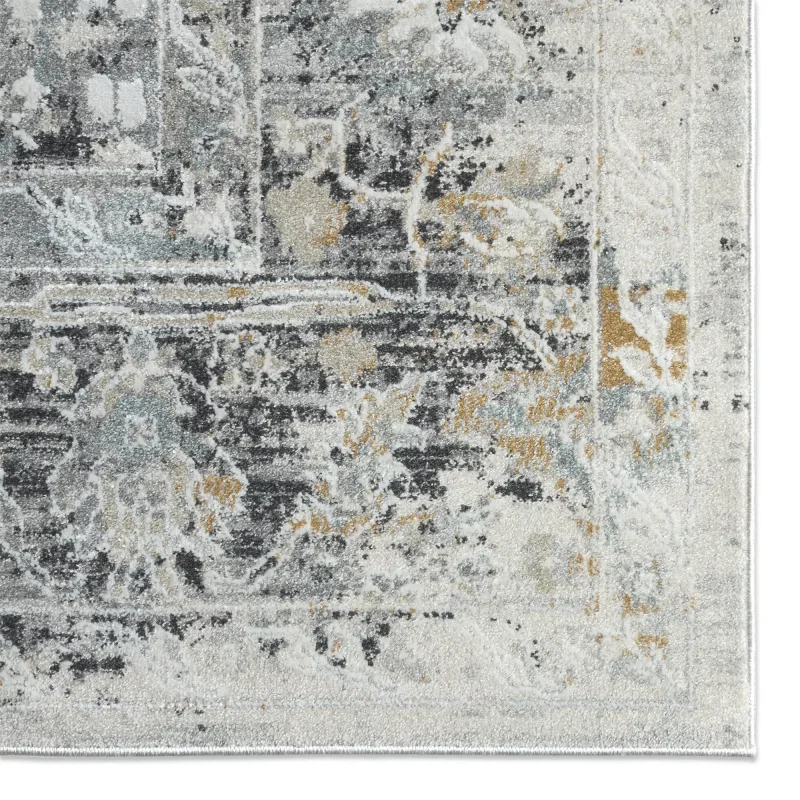 Tapete Musa Medallón Floral Vintage en Gris
