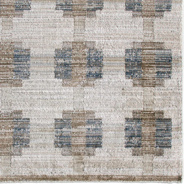 Tapete Exterior Baldosa Mosaico Geométrico en Azul y Gris