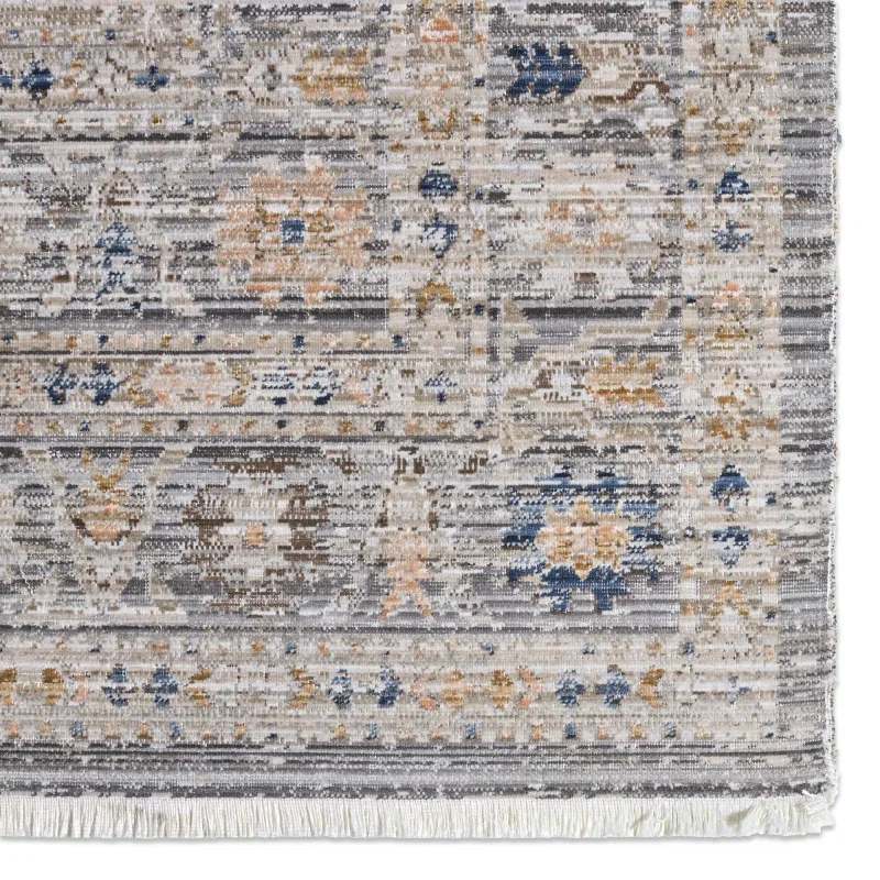Tapete Exterior Teja Medallón Vintage en Beige y Gris