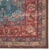 Tapete Hacienda Floral Persa Desgastado en Azul y Rojo