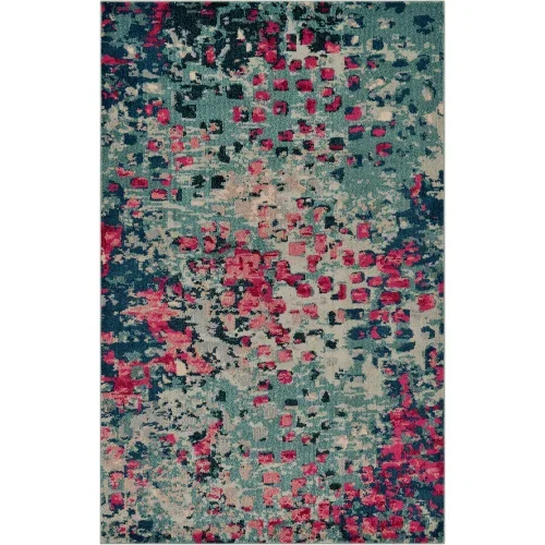 oasis con manchas azul y rojo