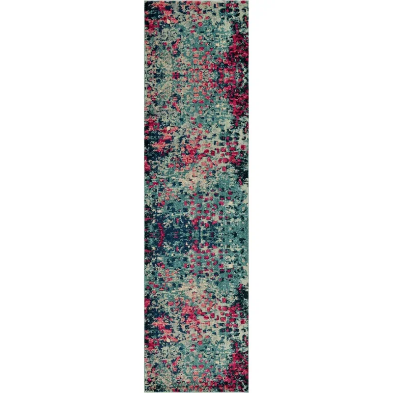 oasis con manchas azul y rojo