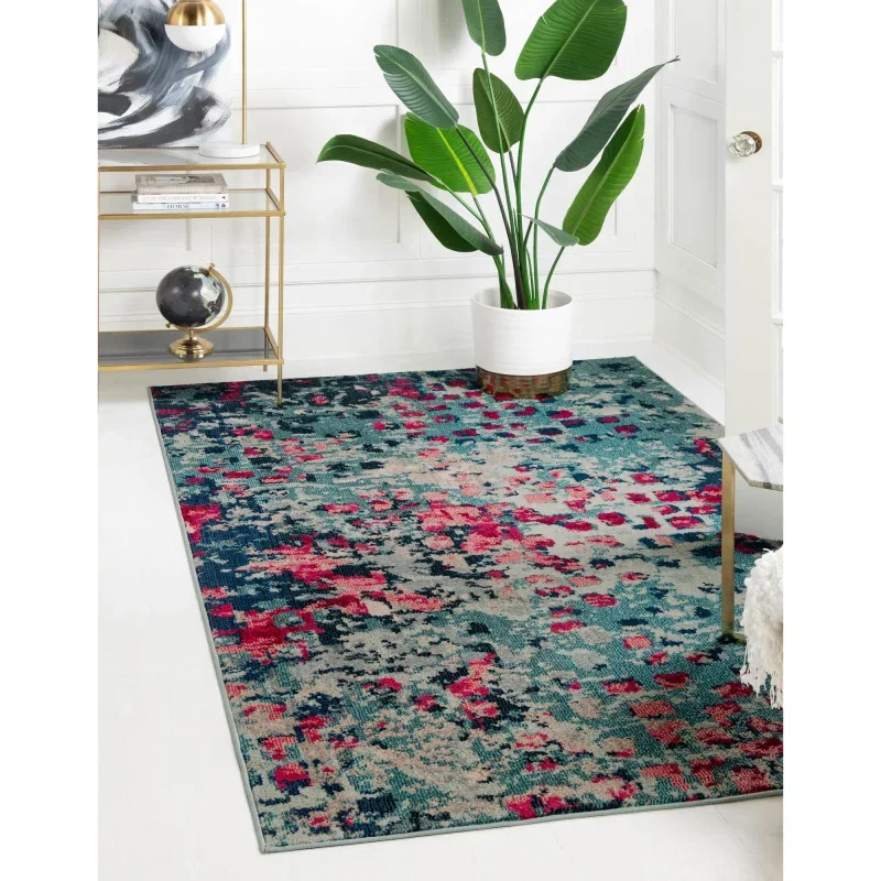 oasis con manchas azul y rojo