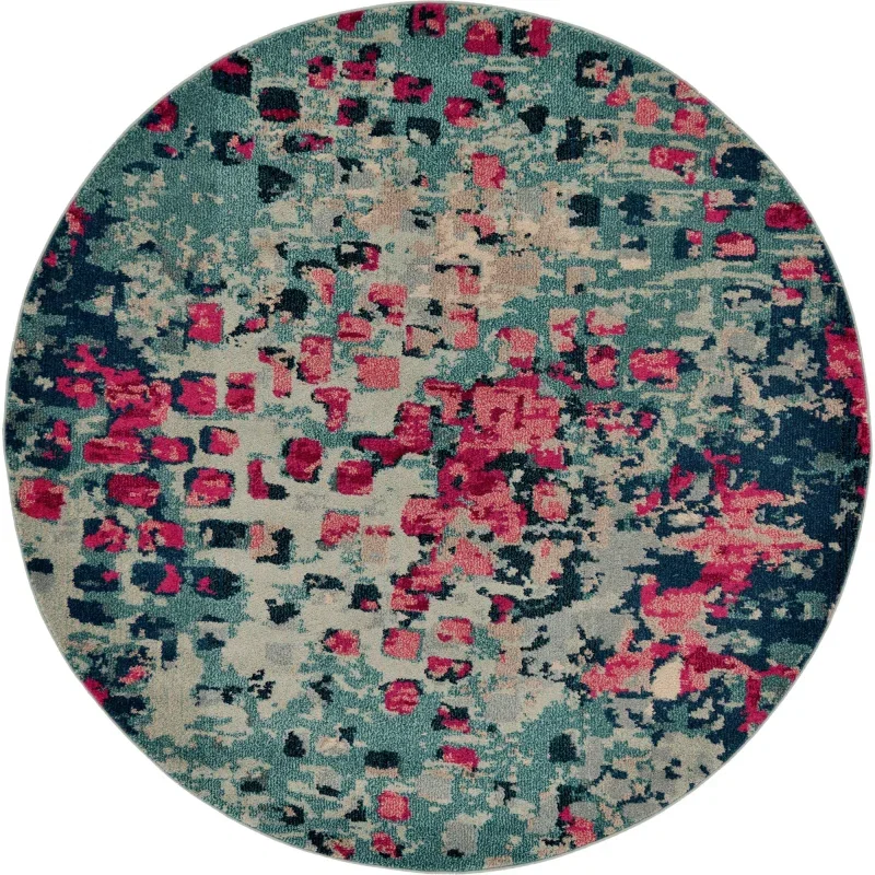 oasis con manchas azul y rojo