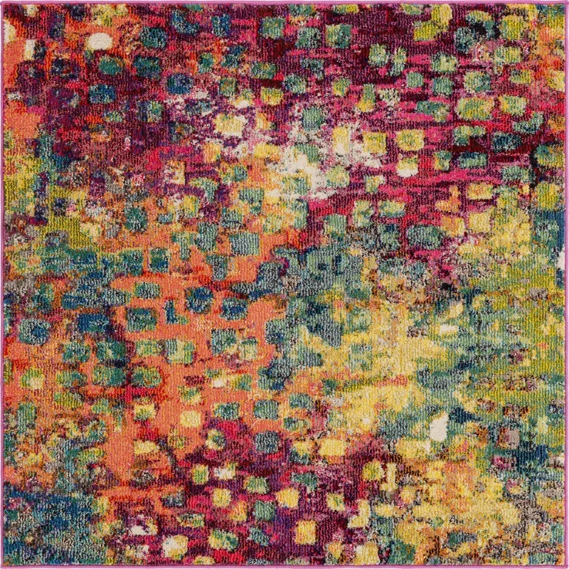 Tapete Oasis con Manchas Multicolor, versión cuadrada
