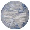Tapete Palmar de Ondas Fluidas en Beige con Azul