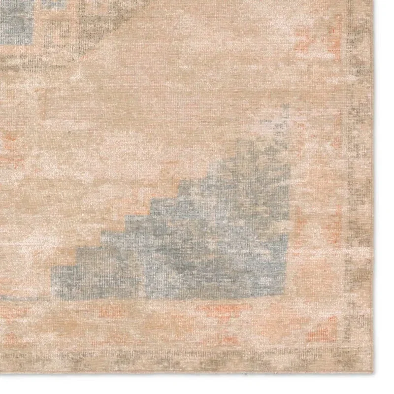 Tapete Periodo de Medallón en Beige y Azul