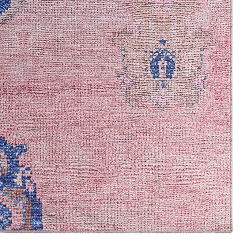 Tapete Posada Medallón Floral en Rosa y Azul
