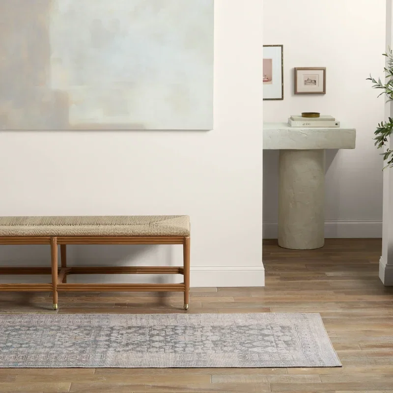 Tapete Posada Minimedallones Suroeste en Gris y Beige