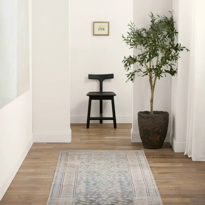 Tapete Posada Minimedallones Suroeste en Gris y Beige