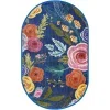 Tapete Primavera Rosas Jardín en Azul, detalle 15