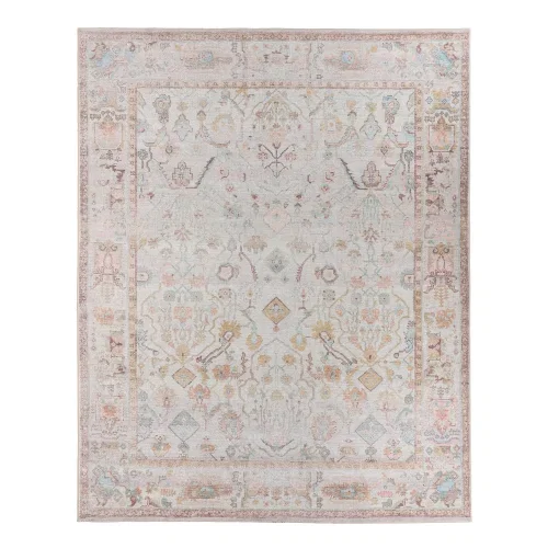 Tapete Relaciones Medallón Persa Vintage en Rosa y Azul