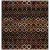 Tapete Roterdam Franjas de Rombos en Negro Multicolor