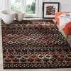 Tapete Roterdam Franjas de Rombos en Negro Multicolor
