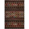 Tapete Roterdam Franjas de Rombos en Negro Multicolor