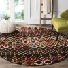 Tapete Roterdam Franjas de Rombos en Negro Multicolor