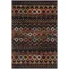 Tapete Roterdam Franjas de Rombos en Negro Multicolor