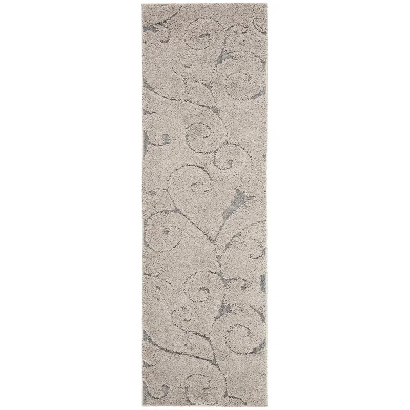Tapete Shag Miami Floral en Beige con Azul
