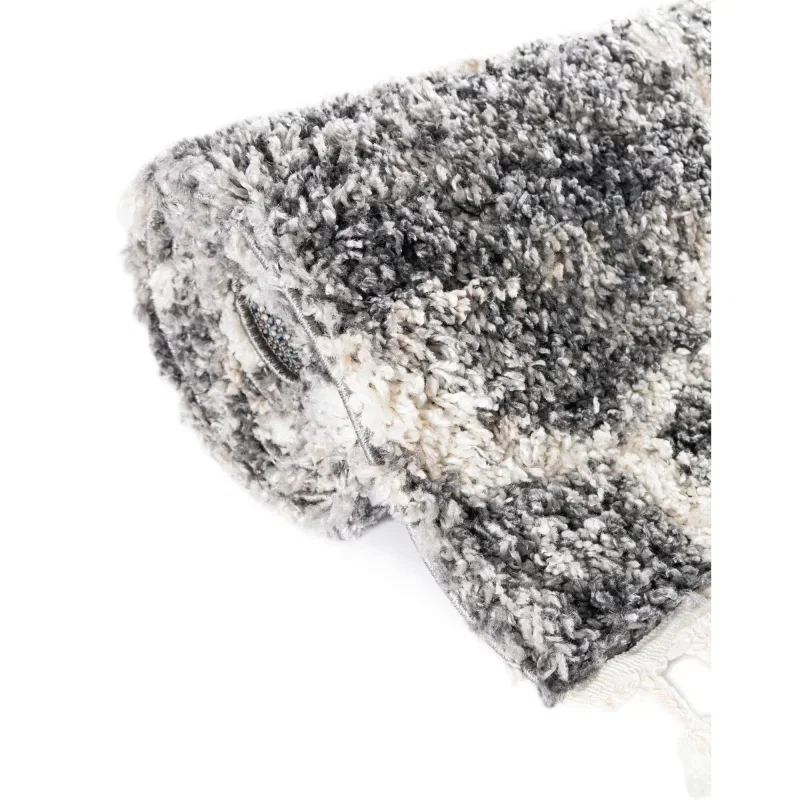shag nordico enrejado en gris