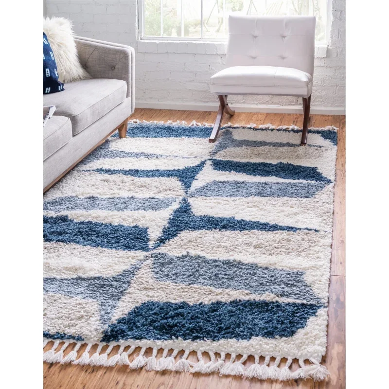 shag nordico facetas en azul