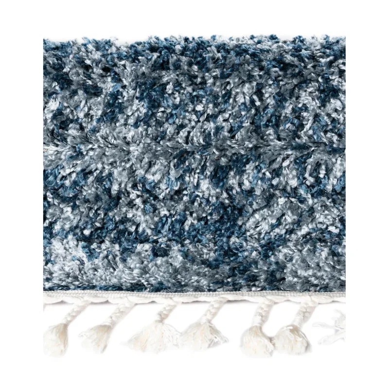 shag nordico jaspeado en azul