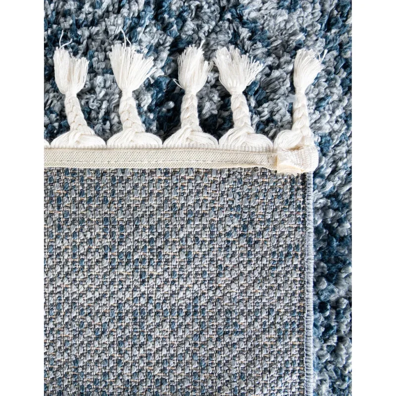 shag nordico jaspeado en azul