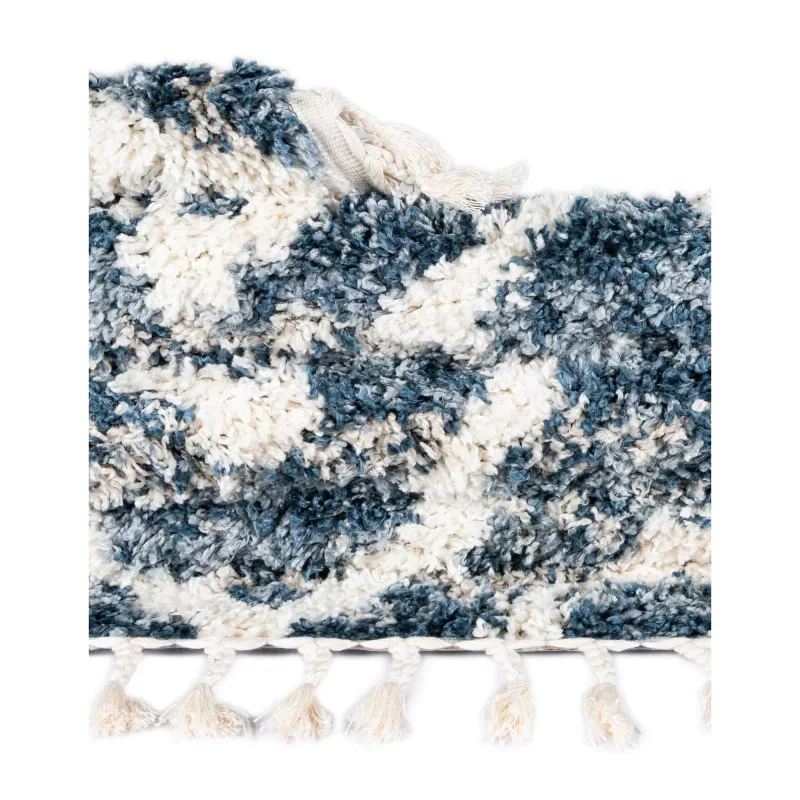 shag nordico rombos en azul
