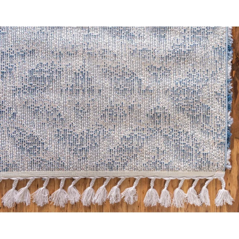shag nordico rombos en azul