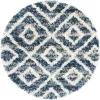 shag nordico rombos en azul