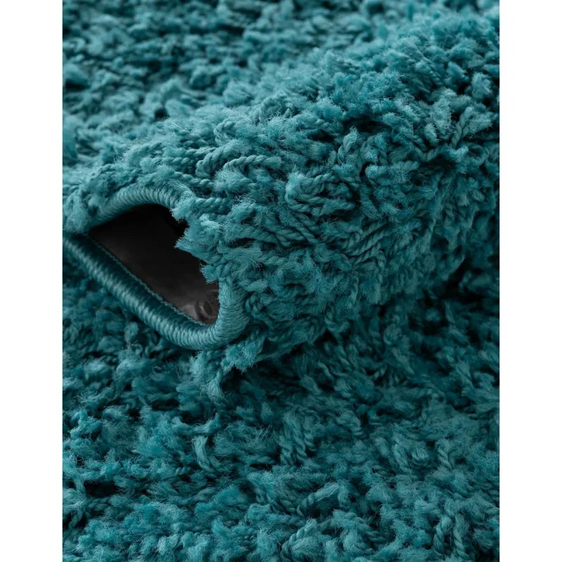 Tapete Shag Solido en Azul Aqua