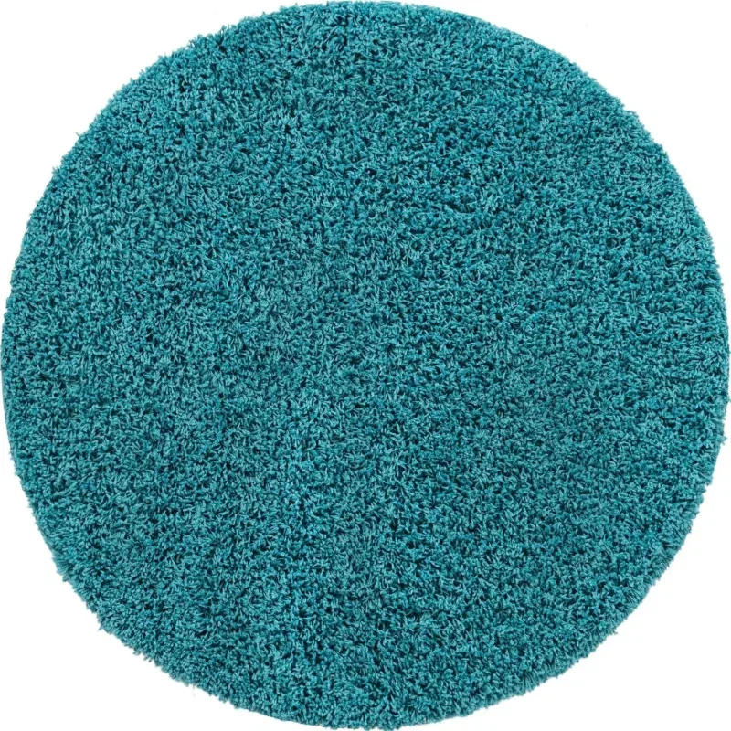 Tapete Shag Solido en Azul Aqua