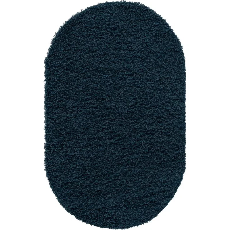 Tapete Shag Solido en Azul Zafiro