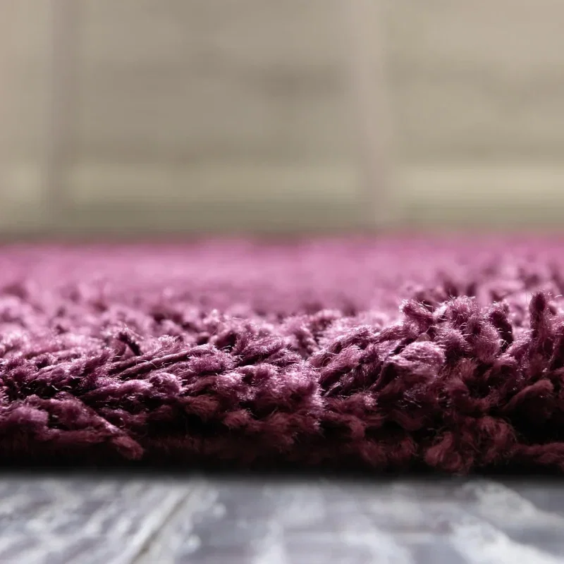 Tapete Shag Solido en Morado Berenjena
