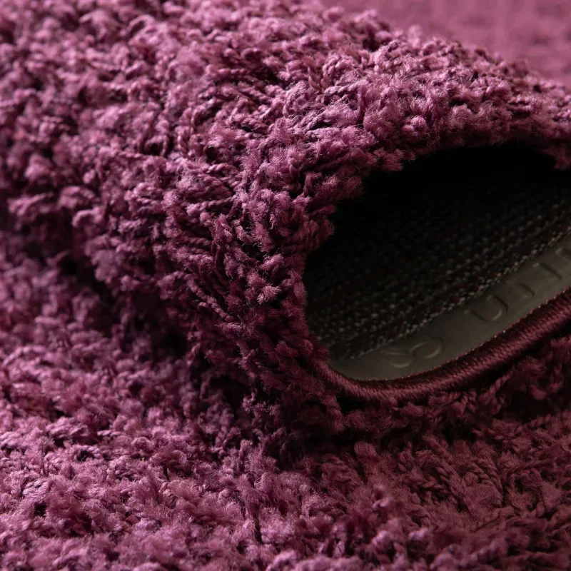 Tapete Shag Solido en Morado Berenjena