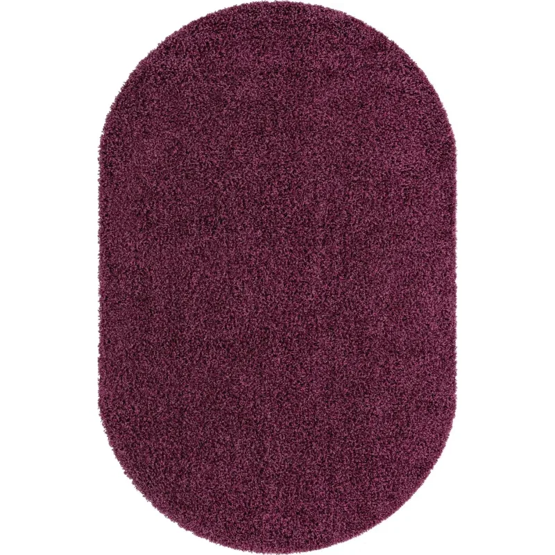 Tapete Shag Solido en Morado Berenjena