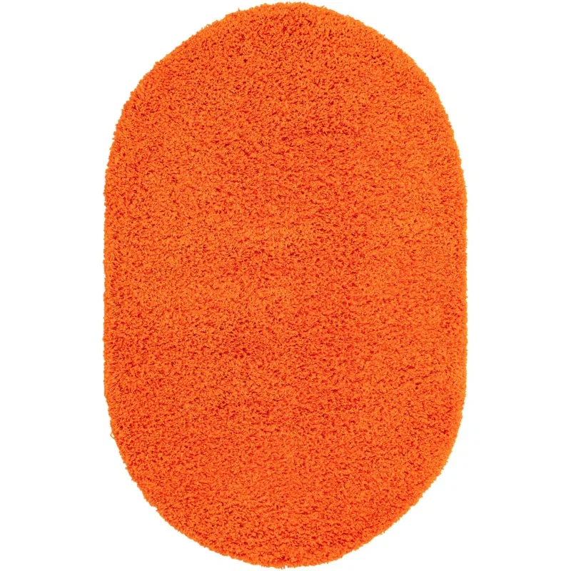 Tapete Shag Solido en Naranja Tigre