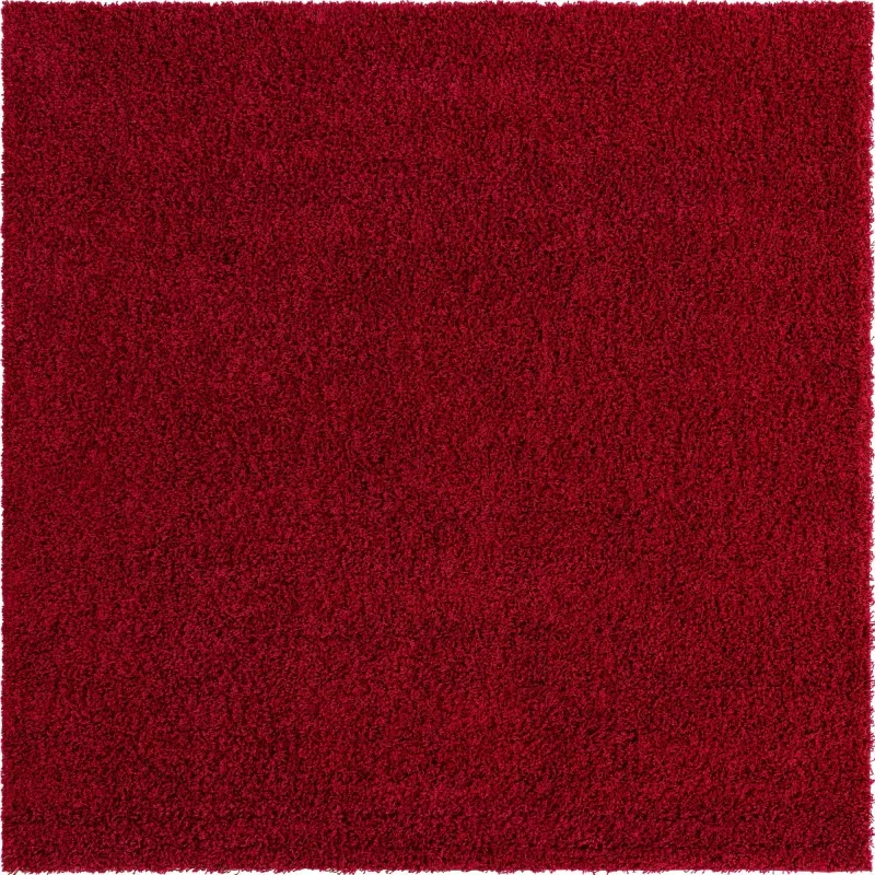 Tapete Shag Solido en Rojo Cereza